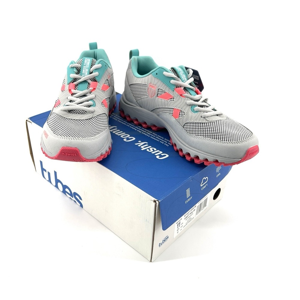 K Swiss Tubes Trail 200 Womens 11 Grey Turquoise Trail Running Shoes Sneakers‎